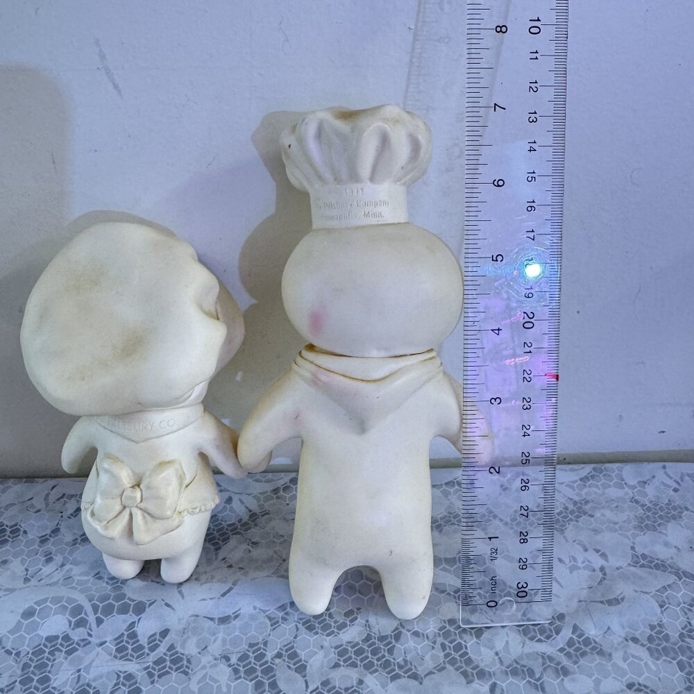 Vintage 1970s Pillsbury Doughboy and Doughgirl Soft Vinyl White Rubber Doll 7" - Picture 7 of 7